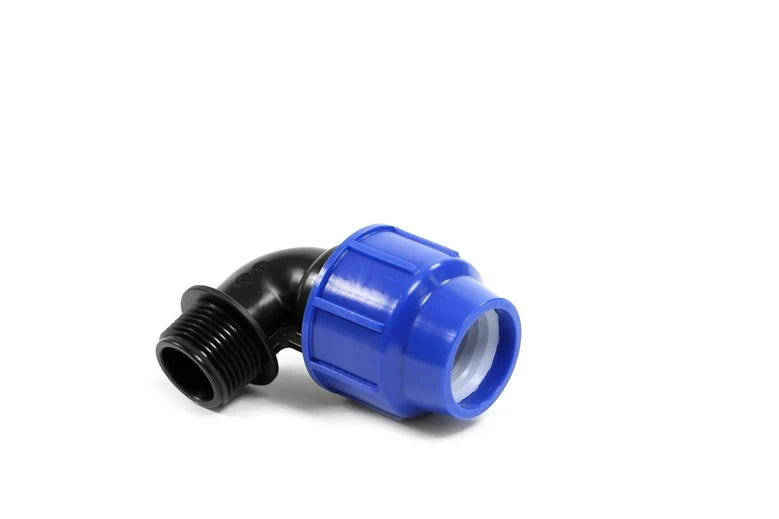 Ūdensvada līkums Perla 0813002500DP, 1 colla – Ārējā vītne, DIA25 mm, 90 °, 16 Bar
