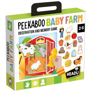 HEADU Atmiņas spēle Peekaboo Baby Farm