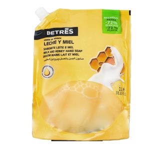 BETRES šķidro ziepju rezerve ar piena un medus aromātu 1L