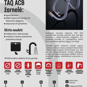 Santehnikas šļūtene Tucai S.A. Taq ACB, V1/2''-S1/2", 80 cm
