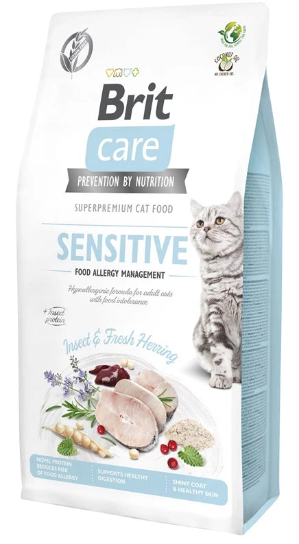 Sausā kaķu barība Brit Care Sensitive Adult, zivs, 2 kg