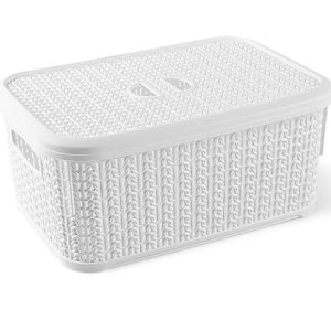 Uzglabāšanas kaste ar vāku 8691459017066, 6 l, balta krās., 28.5 x 12.5 x 20 cm