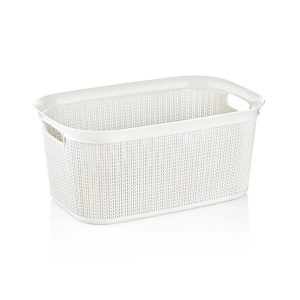Veļas grozs Knitas, 38 l, balta krās., 57 cm x 37 cm