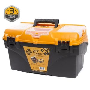 Instrumentu kaste Forte Tools BL.O-20, 51 cm x 28 cm x 29 cm, melna krās./dzeltena krās.