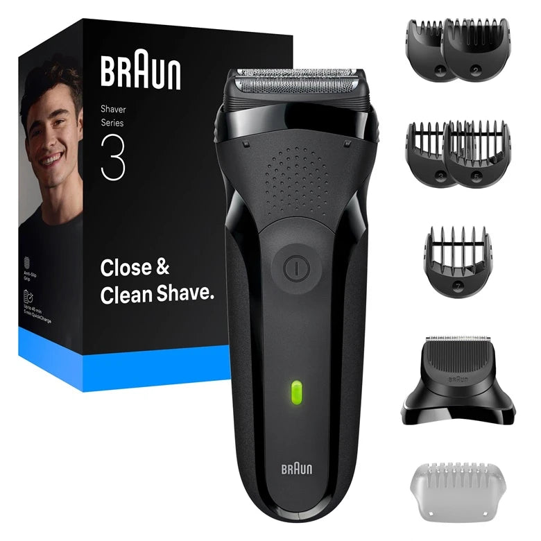 Bārdas skuveklis Braun Series 3+ 3000BT, melna
