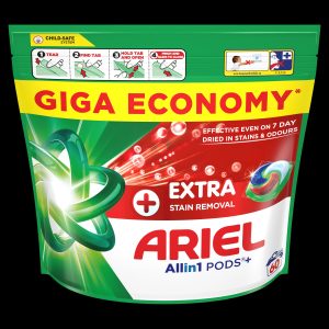 Ariel All-in-1 PODs +Extra Clean Power Mazgāšanas Kapsulas, 60 Mazgāšanas Reizēm