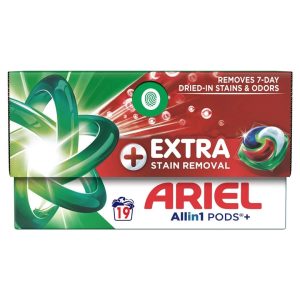 Ariel veļas kapsulas. papildu traipu noņemšana. 19 gab.