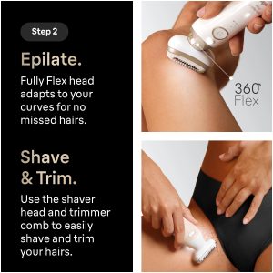 SES9-481 3D Braun Silképil 9 Flex SkinSpa Epilators + BS1000 minitrimmer BODY