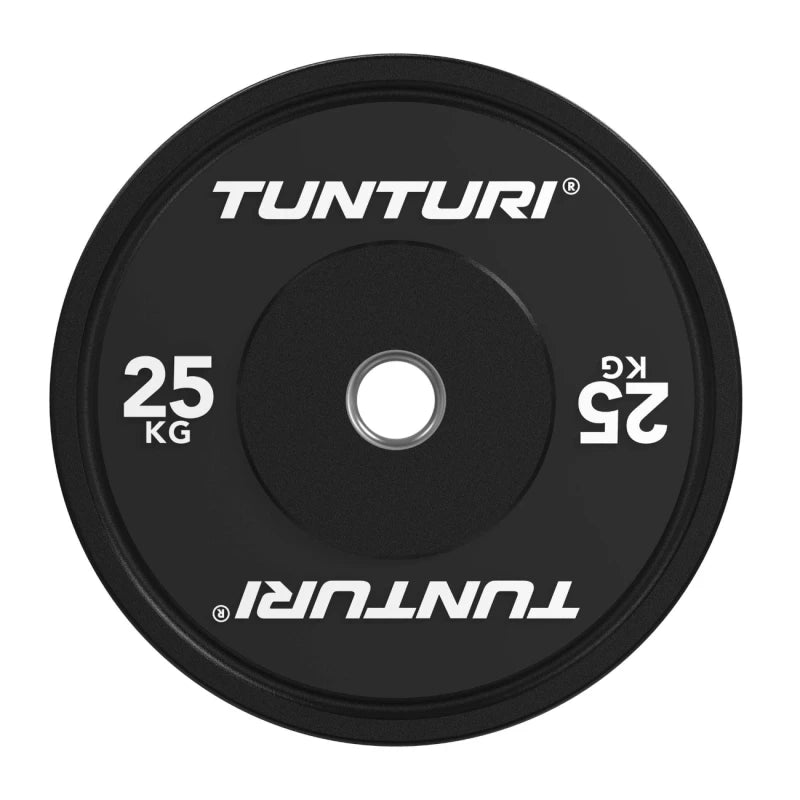 Svaru disks TUNTURI Platinum Bumper Plate, melns, 50 mm, 25 kg