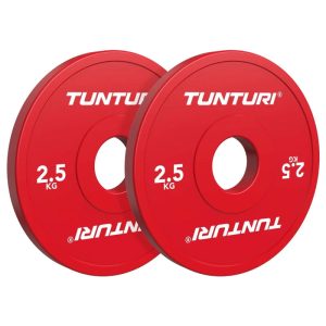 Svaru diski TUNTURI Platinum frakcionālie diski, sarkani, 50 mm, 2 x 2,5 kg