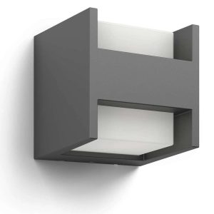 Āra sienas lampa Philips Arbour, 4.5W, LED, IP44, antracīta krās., 12.7 cm x 13 cm