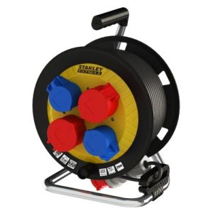 STANLEY Pagarinātāja vads rullī 25m industriāls ,4 kontaktligzdas,