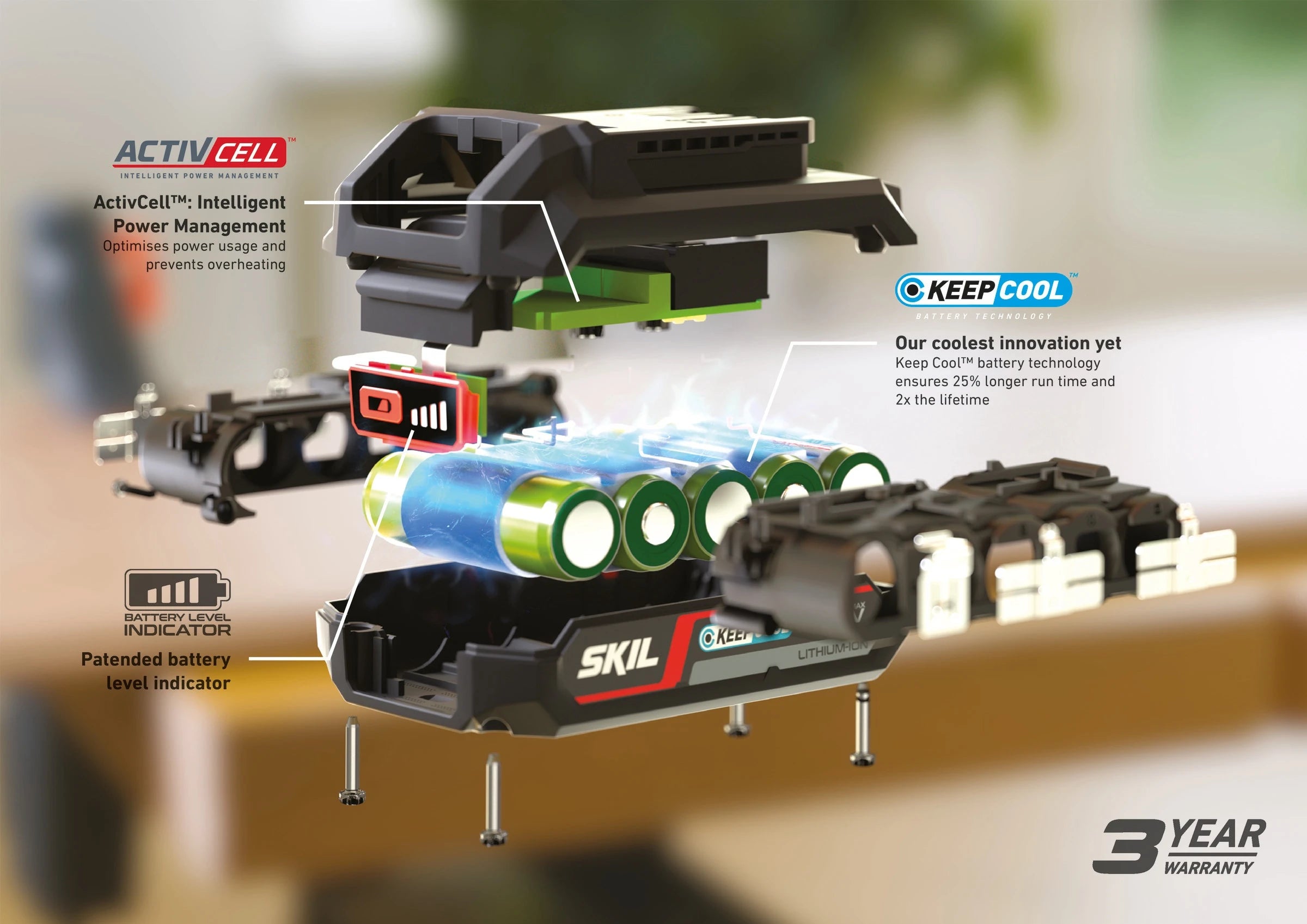 Akumulators Skil 3107AA, 20 V, li-ion, 2000 mAh