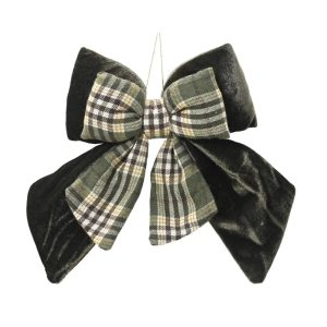Eglītes rotājums Decoris Bow. zaļa. tekstilmateriāls
