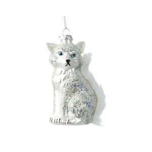 Eglītes rotājums Decoris Fox. balta. stikls