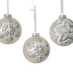 Eglītes rotājums Decoris Winter. balta. stikls