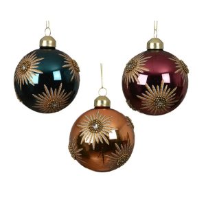 Eglītes rotājums Decoris Sparkle. daudzkrāsaina. stikls