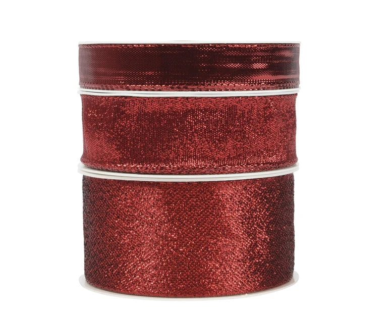 Dāvanu iesaiņošanas lente Decoris Glitter. sarkana