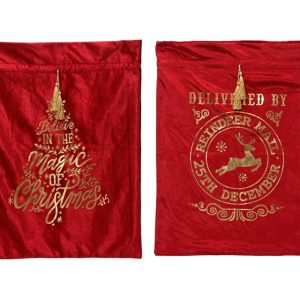 Ziemassvētku vecīša maiss Decoris Velvet 374135. 80 cm