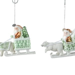 Eglītes rotājums Santa. 10 cm. stikls
