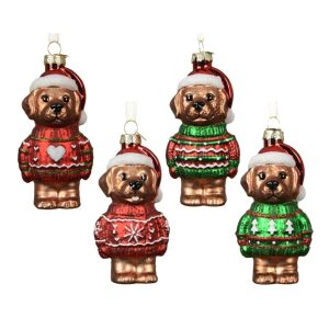 Eglītes rotājums Decoris Dog. daudzkrāsaina. stikls