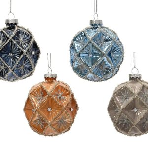 Eglītes rotājums Decoris Diamond. daudzkrāsaina. stikls