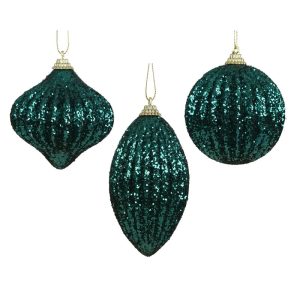 Eglītes rotājums Decoris Emerald Glitter. zila