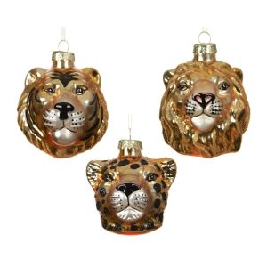 Eglītes rotājums Decoris Animal. brūna. stikls