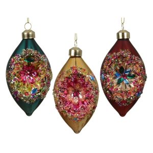 Eglītes rotājums Decoris Olive. sarkana/dzeltena/zaļa