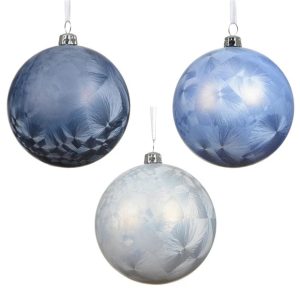 Eglītes rotājums Decoris Frosty. zila/sudraba/pelēka