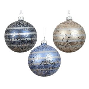 Eglītes rotājums Decoris Stars. zila/daudzkrāsaina. stikls