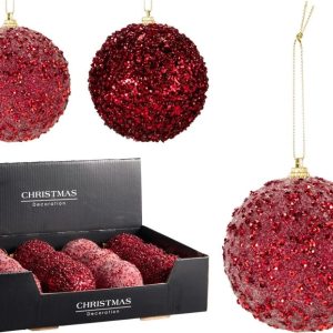 Eglītes rotājums Glitter. sarkana. putu polistirols ,eps,