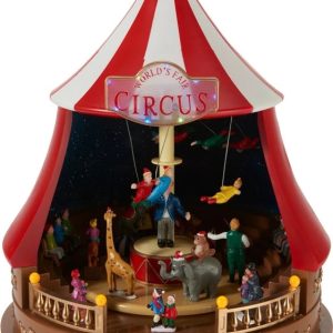 Dekorācija Cirks ar LED. AJK000020. 44 cm. 34 cm. sarkana