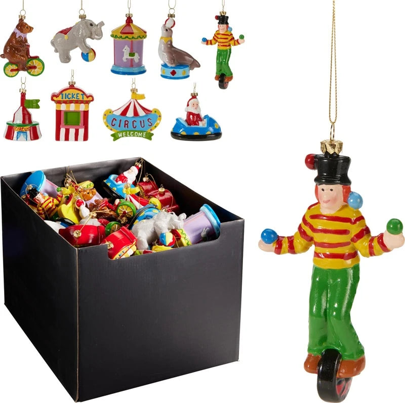 Eglītes rotājums Circus. daudzkrāsaina. 9 cm
