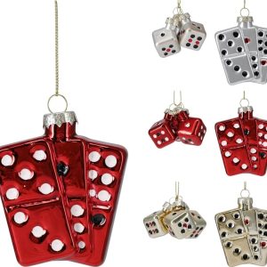 Eglītes rotājums Domino. daudzkrāsaina