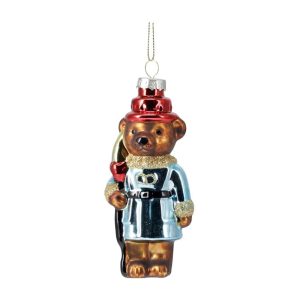 Eglītes rotājums Bear. daudzkrāsaina. stikls