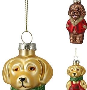 Eglītes rotājums Dog. daudzkrāsaina. stikls