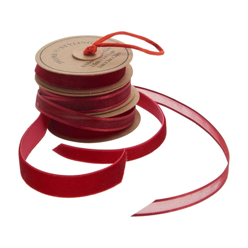 Dāvanu iesaiņošanas lente 3pack. sarkana krās.