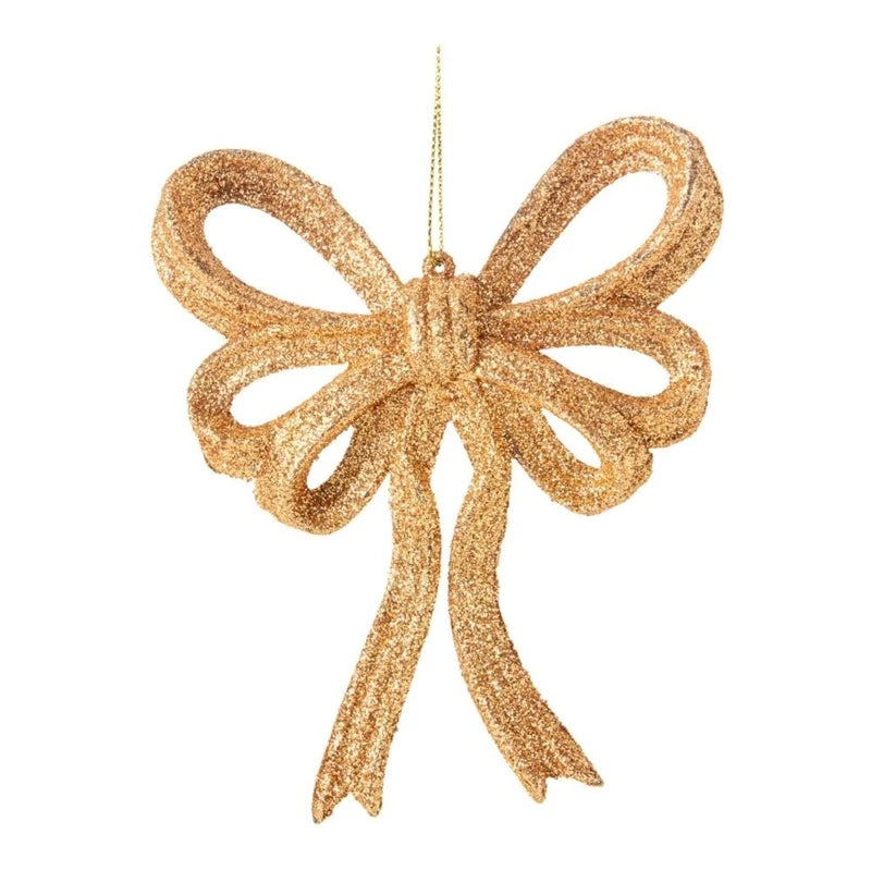 Eglītes rotājums Bow. brūna/zelta