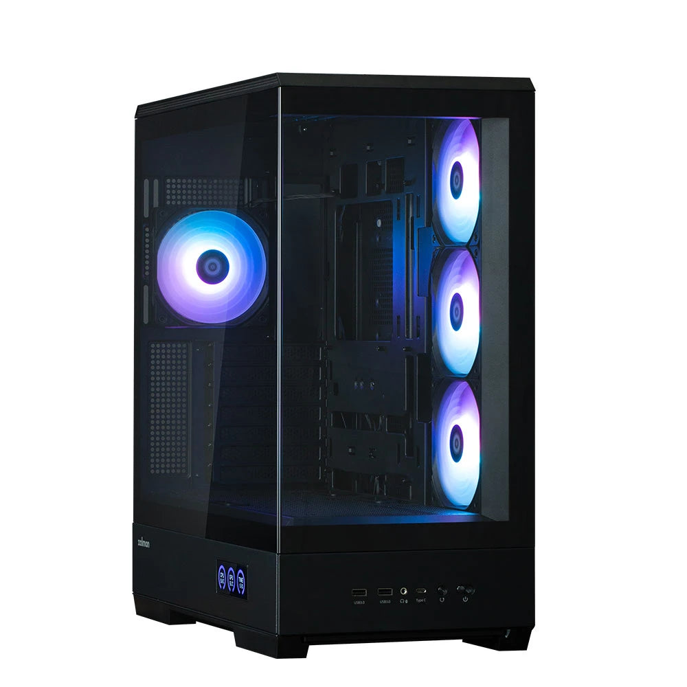 Zalman P50 DS, ATX Mid Tower PC Case, 4 x 120mm ARGB Fans, Black