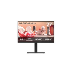 LCD Monitor-LG-27BA75QB-B-27"-Panel IPS-2560x1440-16:9-100Hz-Matte-Speakers-Swivel-Pivot-Height adjustable-Tilt-Colour
