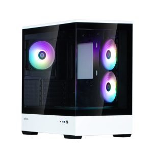 Zalman P30 BW, mATX Mini Tower PC Case, 3 x 120mm ARGB Fans, Black/White