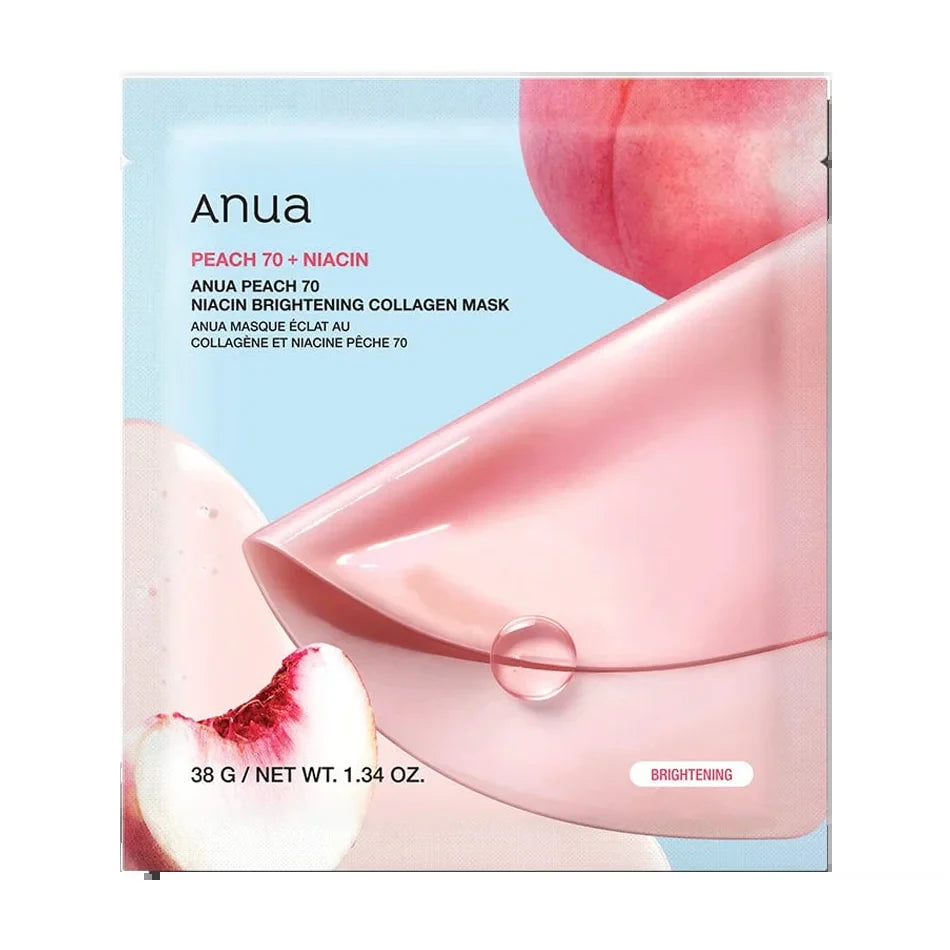 ANUA Peach 70 maska sejas ādai ar persiku ekstraktu un niacinamīdu 38g