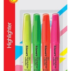 Teksta marķieris Luxor 4000 / 4BC, 1 - 4.5 mm, dzeltena krās./zaļa krās./oranža krās., 4 gab.