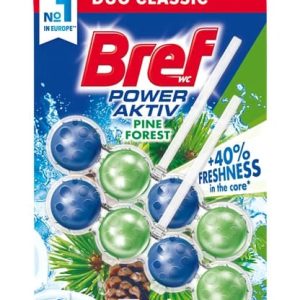 WC atsvaidzinātājs-tīrītājs BREF POWER AKTIV PINE, 2×50 g