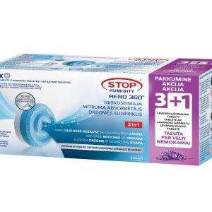 Stop Humidity mitruma savācēja uzpildes tabletes AERO 360, 3x450 g neitrālas + 1x450 g lavanda
