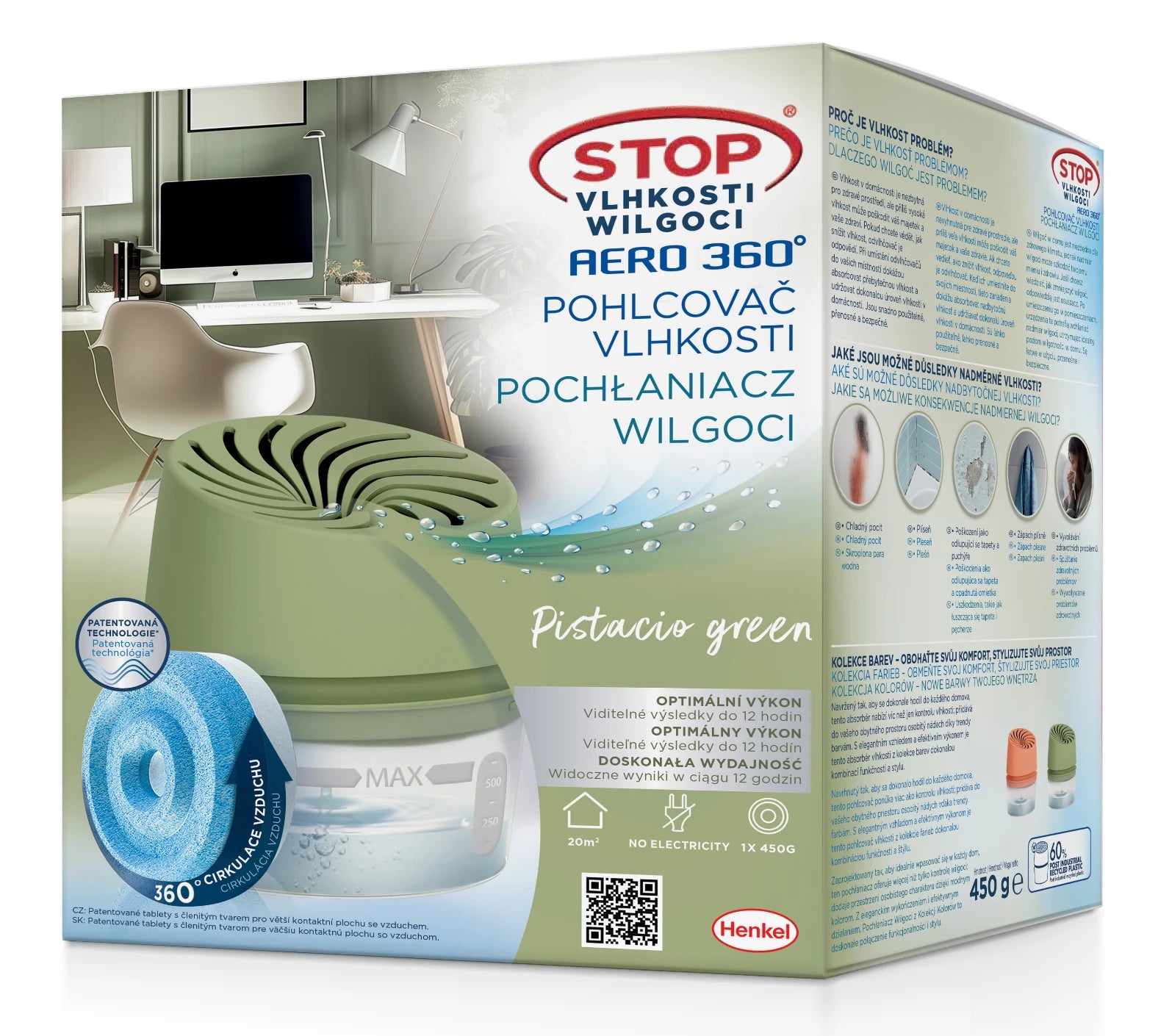 Stop Humidity Aero 360 zaļais mitruma absorbētājs 1×450 g