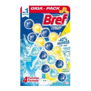WC tīrītājs-atvēsinātājs BREF POWER AKTIV LEMON+OCEAN. 4×50 g