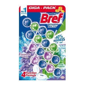 WC tīrītājs-atvēsinātājs BREF POWER AKTIV LAVENDER+PINE. 4×50 g